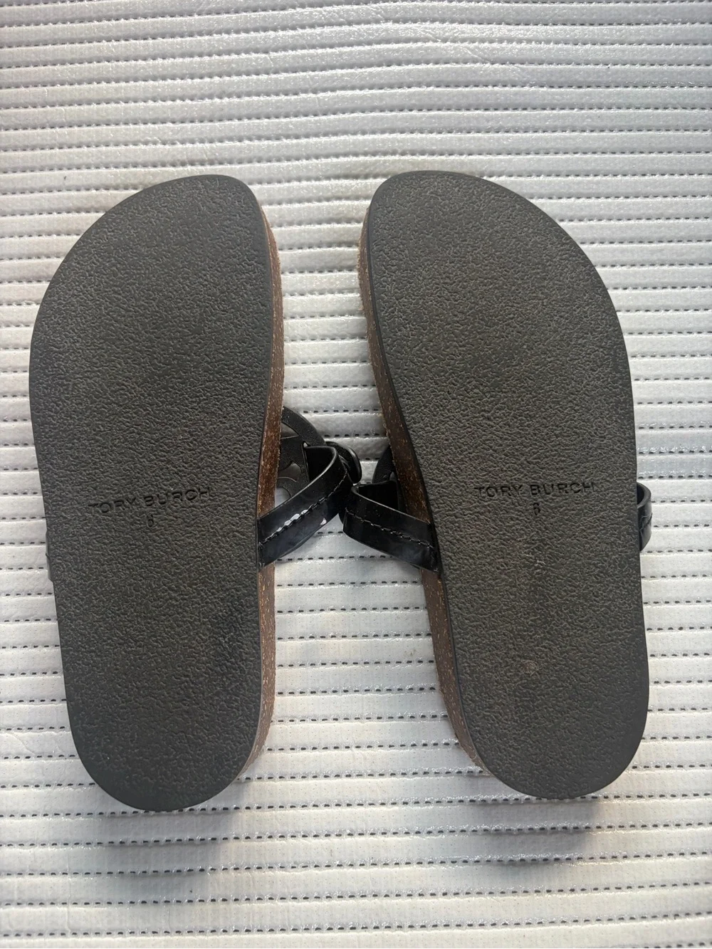TORY BURCH MILLER CLOUD SANDAL PERFECT BLACK/ NATURAL SIZE 6